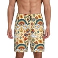 thumbnail image 1 of Gaeub 70s Hippie Style Printed Men's Short Pajama Pants, Lightweight Lounge & Sleep Bottoms Keep You Cool - Large, 1 of 9