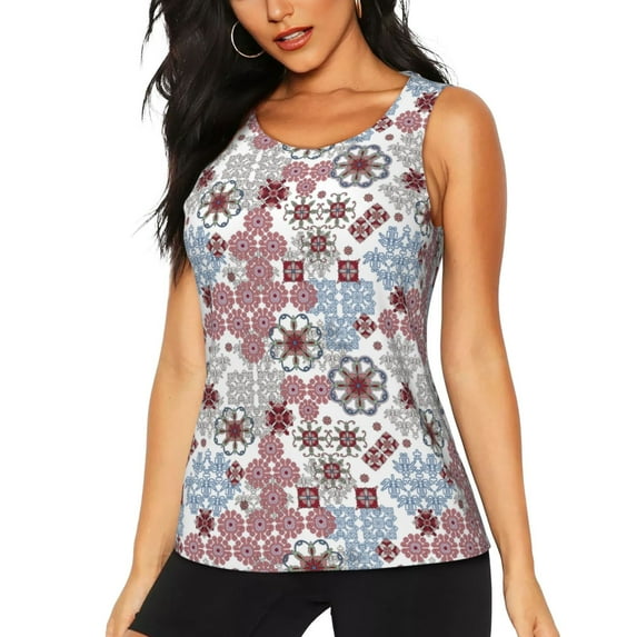Gaeub Abstract Floral Women's Workout Tank Tops Lightweight Sleeveless Shirts for Women for Athletic Running Tennis Yoga - X-Large