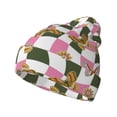 thumbnail image 1 of Gaeub Abstract Pink Plaid Butterfly Print Unisex Knitted Hat,Warm Winter Beanie,Unisex Fashion Knit Cuffed Cap,Ski Hat for Men and Women, 1 of 6