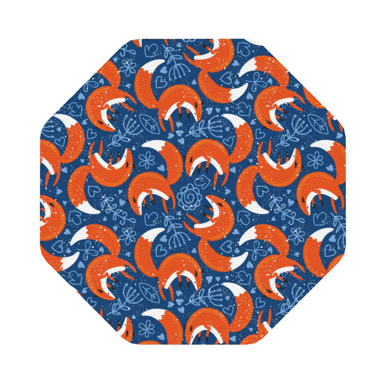 Gaeub Abstract Vintage Fox and Plants Print 6 Pcs Leather Coasters for ...