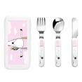 thumbnail image 1 of Gaeub Aerial Yoga for Unicorn Print 3-Piece Children Knife Spoon Fork Set,Stainless Steel Child Flatware Set,Kids Utensils Set with Case for Lunch Box (Fork Spoon Knife Combo), 1 of 8