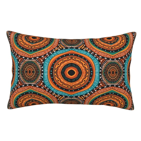 Gaeub African Tribal Style Print Double Sided Plush Decorative Throw Pillow Cover, Sofa Cushion Cover, Plush Cushion Cover，Excluding Pillow Core-14"x20"
