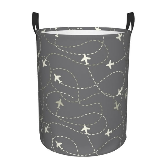 Gaeub Airplane Routes Around The World Dirty Clothes Storage Basket, Toy Storage Bin for Storing Clothing, Diapers, Toys - Medium