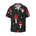 thumbnail image 1 of Gaeub Amanita Mushroom Men's Lapel Short Sleeve Shirt, Relaxed Fit Shirt, Soft and Breathable for Outdoors Party Travel - X-Large, 1 of 7