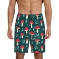 thumbnail image 1 of Gaeub Amanita Mushroom Printed Men's Short Pajama Pants, Lightweight Lounge & Sleep Bottoms Keep You Cool - Small, 1 of 9