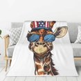 thumbnail image 1 of Gaeub American Giraffe Style Print Flannel Throw Blanket, Home Fleece Throw Blanket for Couch or Bed,Decorative Blankets,Lightweight Fuzzy Flannel Blanket-80"x60", 1 of 6