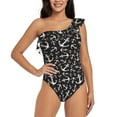 thumbnail image 1 of Gaeub Anchor Women's One Shoulder Ruffle Tummy Control Swimwear for Swimming Surfing Beach Party - Medium, 1 of 8
