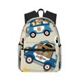 thumbnail image 1 of Gaeub Animals Driving Police Car School Backpack Waterproof Bookbag for Men Women College High School Bags, 1 of 8