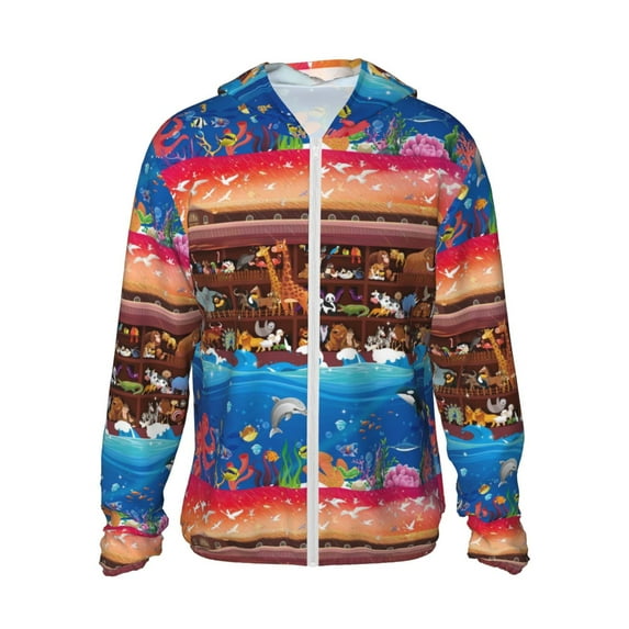 Gaeub Animals On Noah's Ark2 Men's and Women's UPF 50+ Long-Sleeved Sun Protection Clothing, Fishing Shirt Long Sleeve Zip - Medium