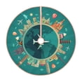 thumbnail image 1 of Gaeub Around The Planet Print Christmas Tree Skirt,Christmas Decorations,Round Xmas Skirt for Christmas Indoor Decorations Xmas Winter Holiday Party Supplies-36", 1 of 6