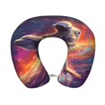 thumbnail image 1 of Gaeub Astronaut Dolphin Print Memory Foam Travel Pillow,U-Shaped Neck Pillow,Head Neck Support Airplane Pillow,Flight Pillow for Traveling,Car,Home,Office,Washable Cover, 1 of 8