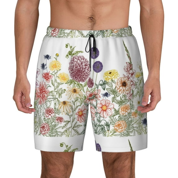 Gaeub Autumn Garden Mens Swim Trunks Stretch Beach Shorts Quick Dry for Men Swim Shorts Swimwear with Pockets- Small