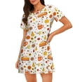 thumbnail image 1 of Gaeub Autumn Print Women's Short-Sleeved Nightdress,Loose Comfy Pajama Sleepwear,Summer Night-dresses for Women, 1 of 6