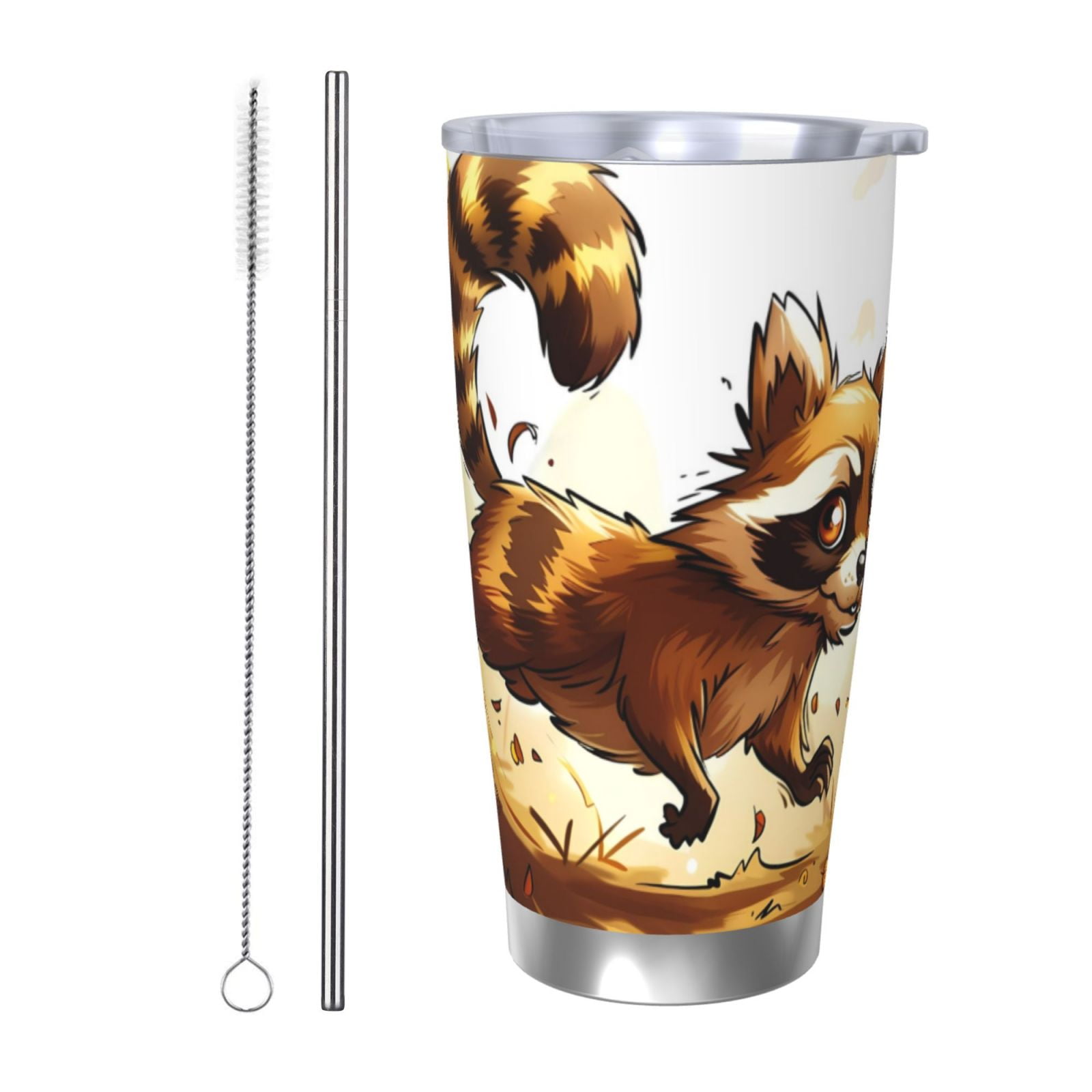 Gaeub Autumn Raccoon In Forest Print 20-Ounce Stainless Steel Car Cup ...