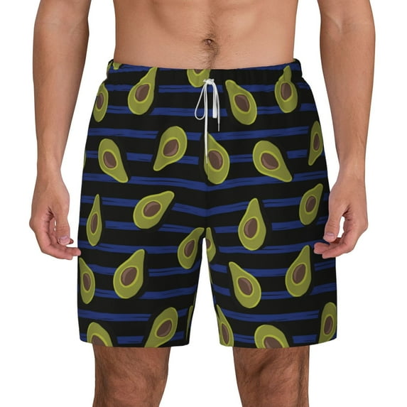 Gaeub Avocado Mens Swim Trunks Stretch Beach Shorts Quick Dry for Men Swim Shorts Swimwear with Pockets- 3X-Large
