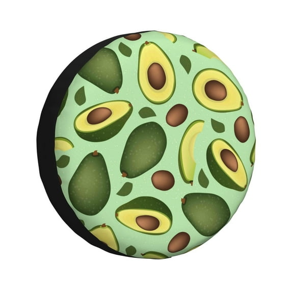 Gaeub Avocado With Seeds 14-17in Tire Cover, Spare Tire Cover, for Camper Caravan, Trailer, Car, Truck, SUV, Jeep - 15 inch