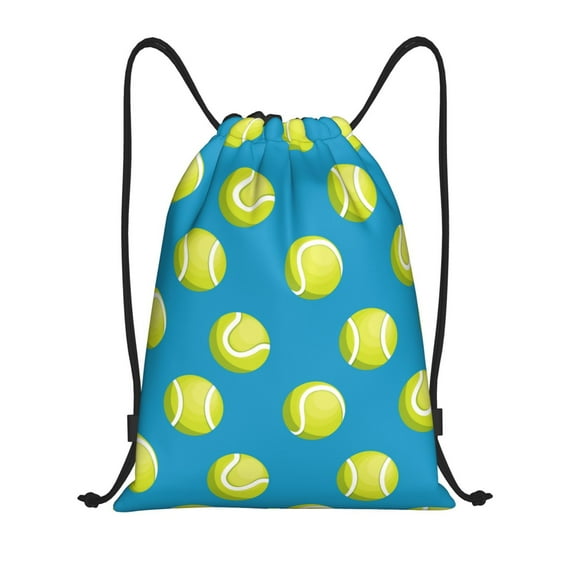 Gaeub Ball Tennis Drawstring Backpack Bag Sport Gym Sackpack Heavy Duty String Backpack for Men Women-Small