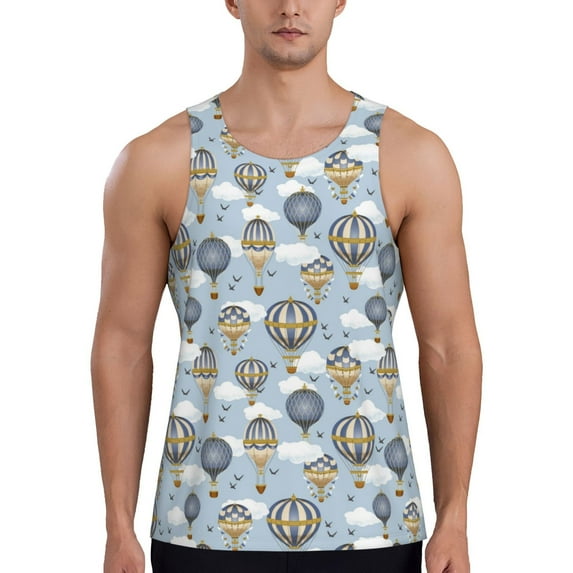Gaeub Balloon Vintage Men's Athletic Tank Top, Workout Sleeveless Shirts, Running Tank Tops for Gym, Running, Training - 3X-Large