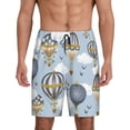 thumbnail image 1 of Gaeub Balloon Vintage Printed Men's Short Pajama Pants, Lightweight Lounge & Sleep Bottoms Keep You Cool - Small, 1 of 9