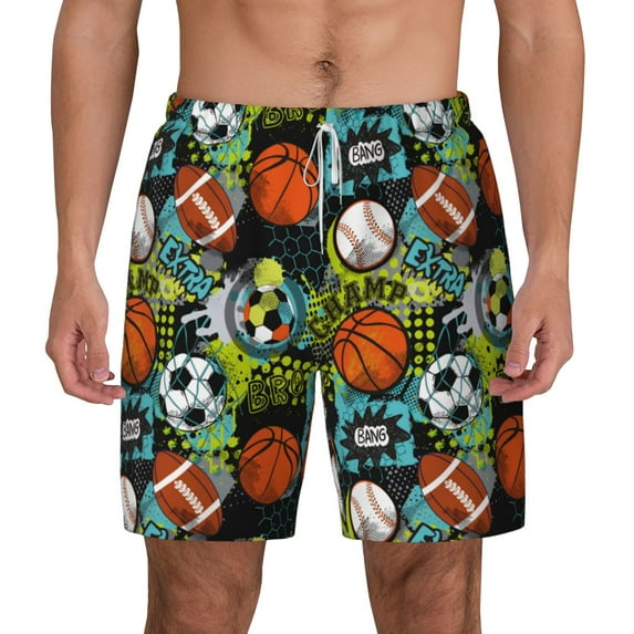 Gaeub Balls Mens Swim Trunks Stretch Beach Shorts Quick Dry for Men Swim Shorts Swimwear with Pockets- 3X-Large