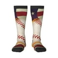 thumbnail image 1 of Gaeub Baseball Ball With Flag Printed Design Socks Stretchy High Tube Socks for Men Women Teens , Softball Soccer Socks for Hiking, Sport, 1 of 6