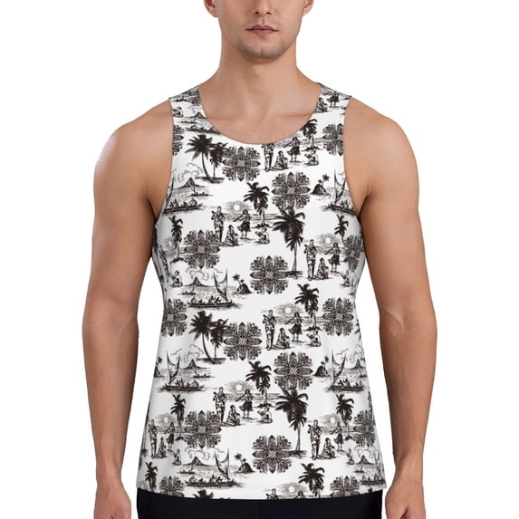 Gaeub Beach Men's Athletic Tank Top, Workout Sleeveless Shirts, Running Tank Tops for Gym, Running, Training - 3X-Large