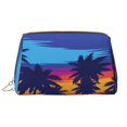 thumbnail image 1 of Gaeub Beach with Palm Trees Printed Travel Cosmetic Bag,Makeup Bag, Large Capacity Toiletry Bag for Women, Portable Pouch Make Up Organizer with Zipper and Divider, 1 of 8
