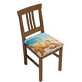 thumbnail image 1 of Gaeub Beach Starfish Shell Square Chair Seat Covers, Stretch Fitted Printed Chair Seat Cushion Cover for Kitchen, Office - One Size, 1 of 9