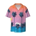 thumbnail image 1 of Gaeub Beach with Palm Trees Men's Lapel Short Sleeve Shirt, Relaxed Fit Shirt, Soft and Breathable for Outdoors Party Travel - 4X-Large, 1 of 7