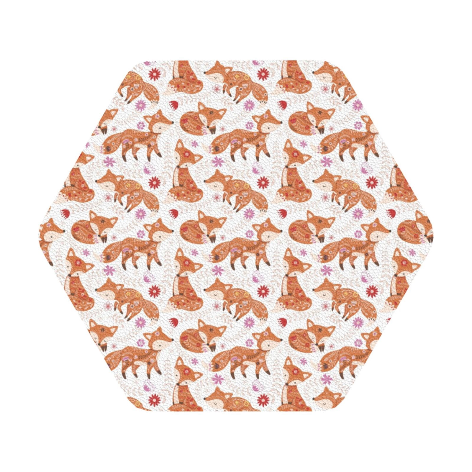 Gaeub Beautiful Fox1 Print 6 Pcs Leather Coasters for Drinks ,Drink ...