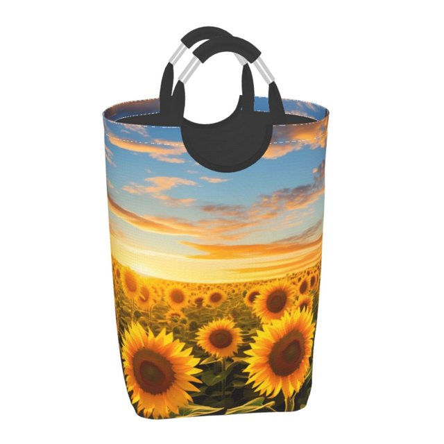 Gaeub Beautiful Golden Sunflower Field Print 50L Large Laundry Hampers