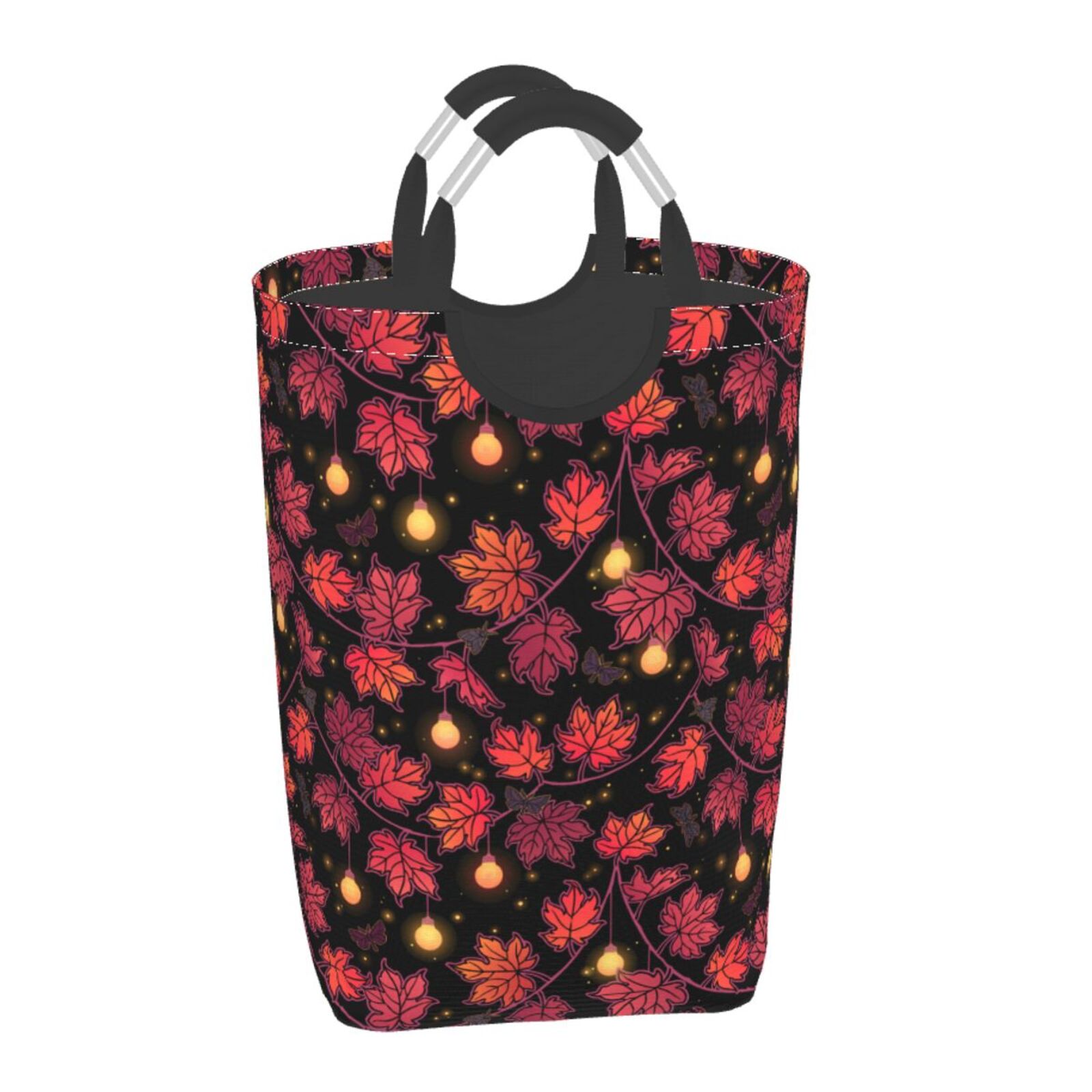 Gaeub Beautiful Maple Leaf Lantern Print 50L Large Laundry Hampers with