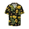 thumbnail image 1 of Gaeub Bees and Sunflowers Men's Lapel Short Sleeve Shirt, Relaxed Fit Shirt, Soft and Breathable for Outdoors Party Travel - X-Large, 1 of 7