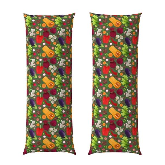 Gaeub Begetable Printed Long Body Pillowcase Envelope Closure 1 Pack Wrinkle for Night Sweats - 20x54 in