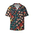 thumbnail image 1 of Gaeub Berries and Flowers Men's Lapel Short Sleeve Shirt, Relaxed Fit Shirt, Soft and Breathable for Outdoors Party Travel - Medium, 1 of 7