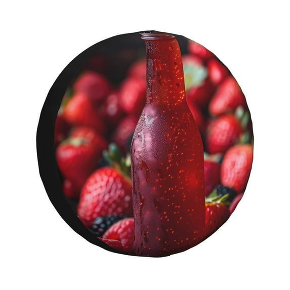 Gaeub Berry Infused Refreshment 14-17in Tire Cover, Spare Tire Cover, for Camper Caravan, Trailer, Car, Truck, SUV, Jeep-15 inch