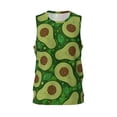 thumbnail image 1 of Gaeub Big Colorful Avocados Men's Mesh Basketball Jersey, Quick-Drying Sleeveless Top S-4XL, Loose Muscle Tank Top -Large, 1 of 9