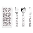 thumbnail image 1 of Gaeub Bird Print 3-Piece Children Knife Spoon Fork Set,Stainless Steel Child Flatware Set,Kids Utensils Set with Case for Lunch Box (Fork Spoon Knife Combo), 1 of 8