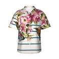 thumbnail image 1 of Gaeub Bird and Floral Print Men's Hawaiian Shirt,Button Down Short Sleeves Shirts,Tropical Beach Casual Button Down Shirts,Medium, 1 of 7