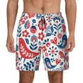 thumbnail image 1 of Gaeub Birds Flowers Mens Swim Trunks Stretch Beach Shorts Quick Dry for Men Swim Shorts Swimwear with Pockets- Medium, 1 of 9