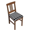 thumbnail image 1 of Gaeub Black And White Stripes Square Chair Seat Covers, Stretch Fitted Printed Chair Seat Cushion Cover for Kitchen, Office - One Size, 1 of 9
