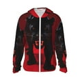 thumbnail image 1 of Gaeub Black Panther Red Background Men's and Women's UPF 50+ Long-Sleeved Sun Protection Clothing, Fishing Shirt Long Sleeve Zip-3X-Large, 1 of 7
