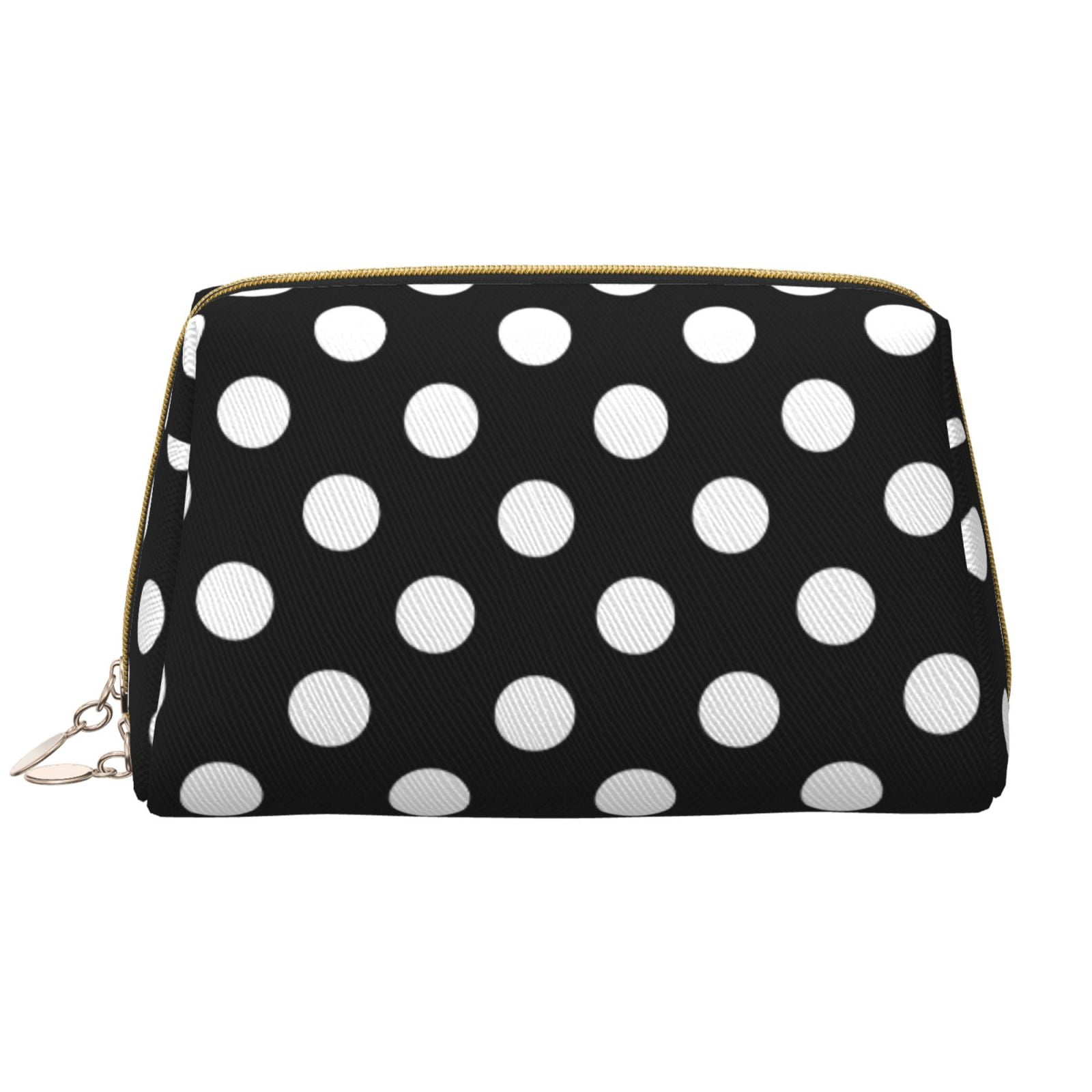 Gaeub Black and White Polka Dot Printed Travel Cosmetic Bag,Makeup Bag, Large Capacity Toiletry Bag for Women, Portable Pouch Make Up Organizer with ... Gaeub Black and White Polka Dot Printed Travel Cosmetic Bag,Makeup Bag, Large Capacity Toiletry Bag for Women, Portable Pouch Make Up Organizer with ...