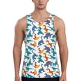 thumbnail image 1 of Gaeub Block Dinosaur Men's Athletic Tank Top, Workout Sleeveless Shirts, Running Tank Tops for Gym, Running, Training - X-Large, 1 of 9