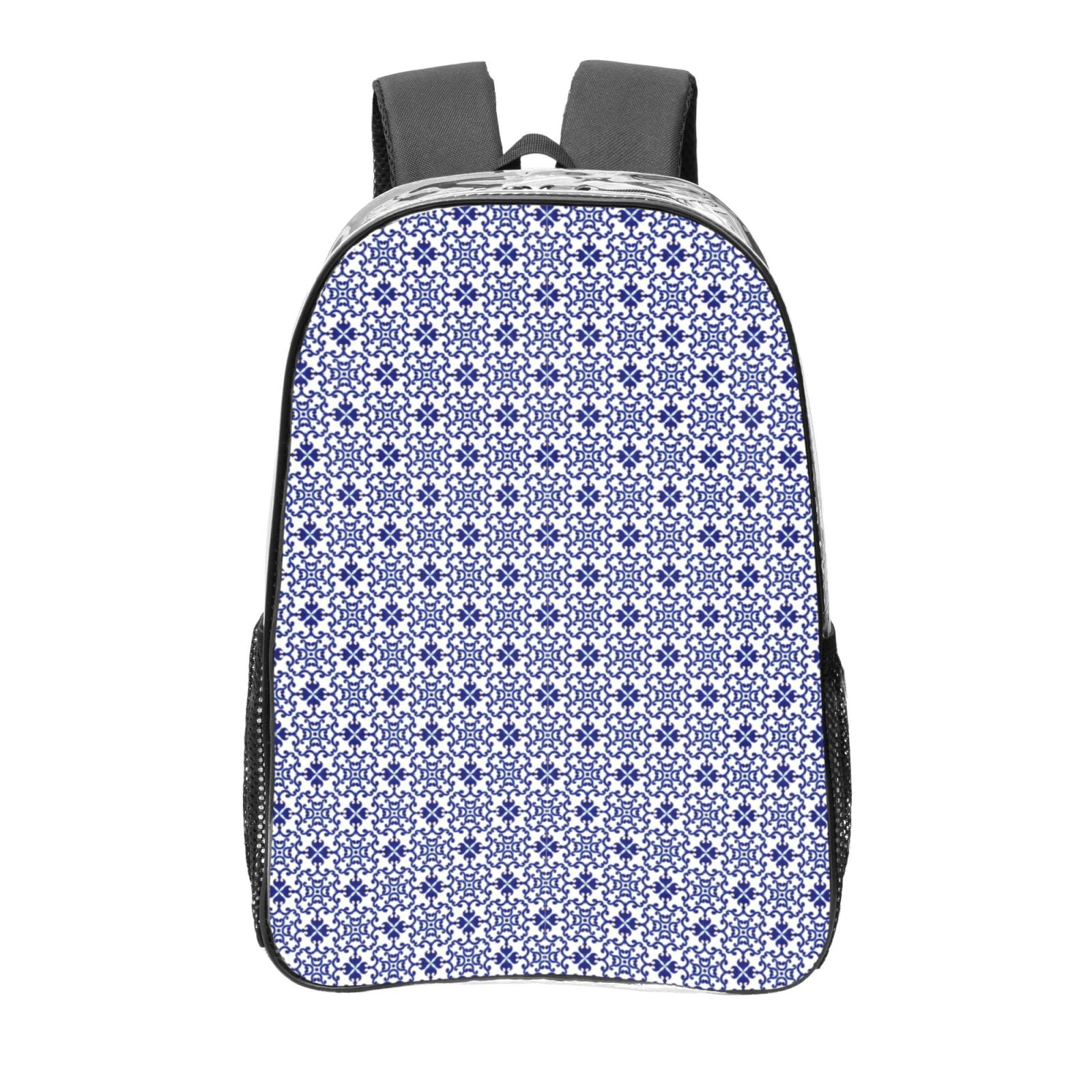 Gaeub Blue And White Porcelain Chinaware Print Clear Backpack ,Clear ...