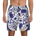 thumbnail image 1 of Gaeub Blue And White Porcelain Pattern Mens Swim Trunks Stretch Beach Shorts Quick Dry for Men Swim Shorts Swimwear with Pockets- XX-Large, 1 of 9
