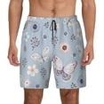 thumbnail image 1 of Gaeub Blue Butterfly Mens Swim Trunks Stretch Beach Shorts Quick Dry for Men Swim Shorts Swimwear with Pockets- Medium, 1 of 9