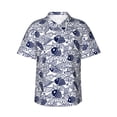thumbnail image 1 of Gaeub Blue Fish1 Print Men's Hawaiian Shirt,Button Down Short Sleeves Shirts,Tropical Beach Casual Button Down Shirts,Large, 1 of 7