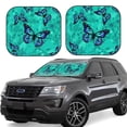 thumbnail image 1 of Gaeub Blue Floral with Butterflies Foldable Auto Sun Blocker Visor, Sunshade for Car Front Window, Keeps Your Vehicle Cool - Large, 1 of 7