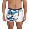 thumbnail image 1 of Gaeub Blue Flying Butterflies Print Men's Boxer Briefs,Super Fit Boxer Briefs for Men,Quick-Dry Underwear with 4-Way Stretch-Large, 1 of 5
